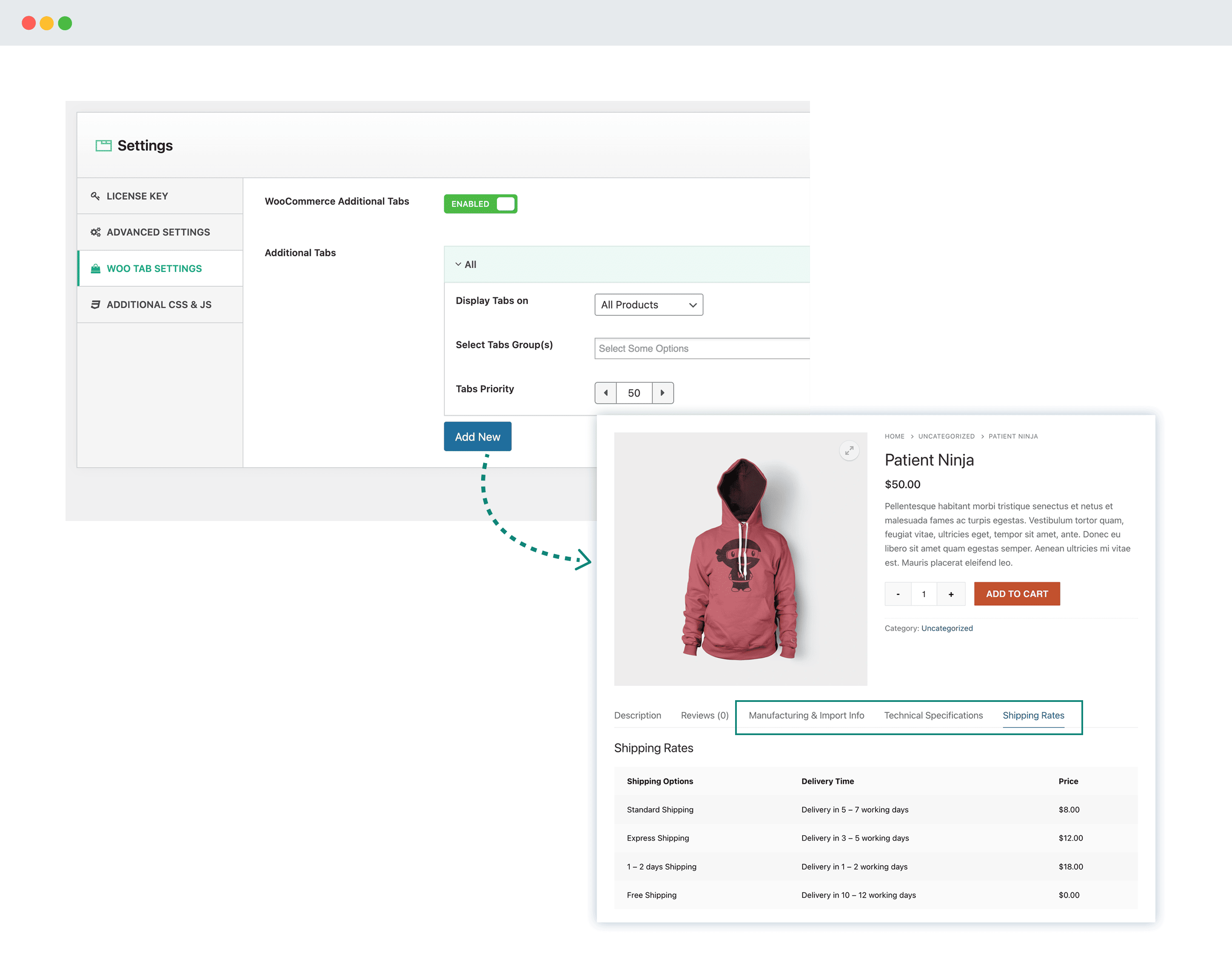 WooCommerce Additional Tabs