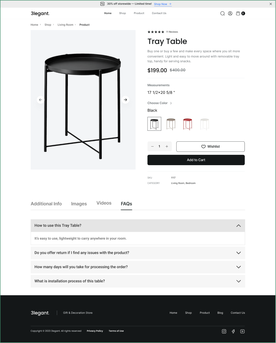 Example of Product FAQ for WooCommerce
