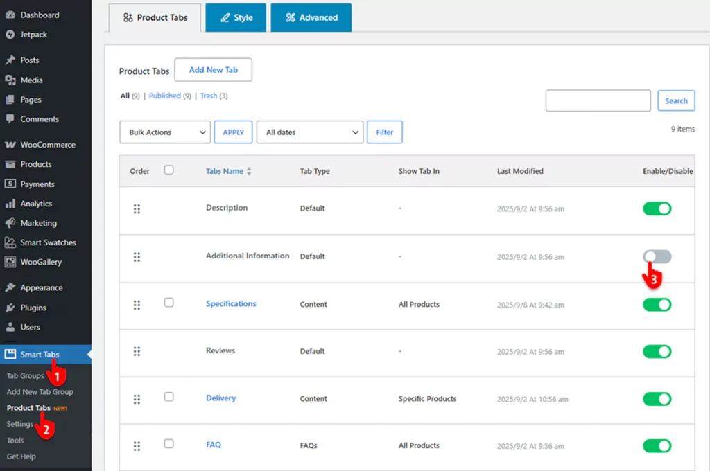 Steps to remove additional information tab in WooCommerce