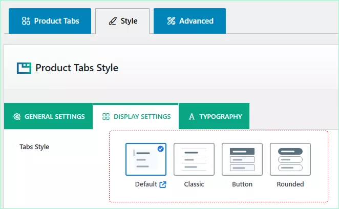 vertical tab styles