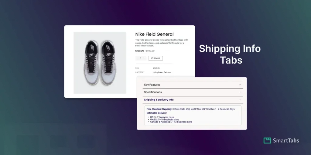 How to Add Shipping Info Tab to WooCommerce Product Page using Smart Tabs