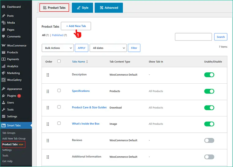 How to install and create custom product tabs to WooCommerce products