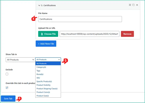How to attach dowloadable file and assign to global products
