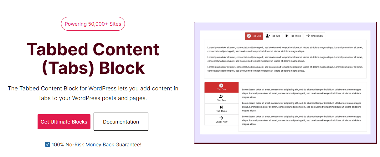 Tabbed Content Block: Ultimate Blocks